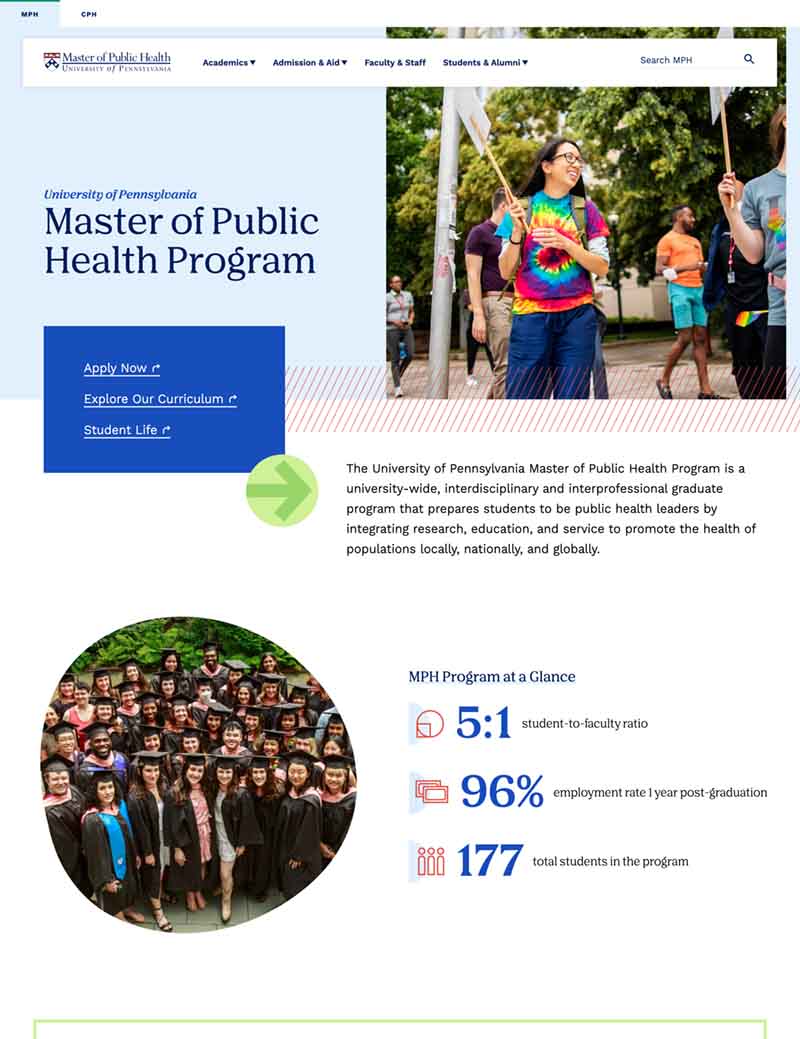 Screenshot for University of Pennsylvania — Penn Public Health